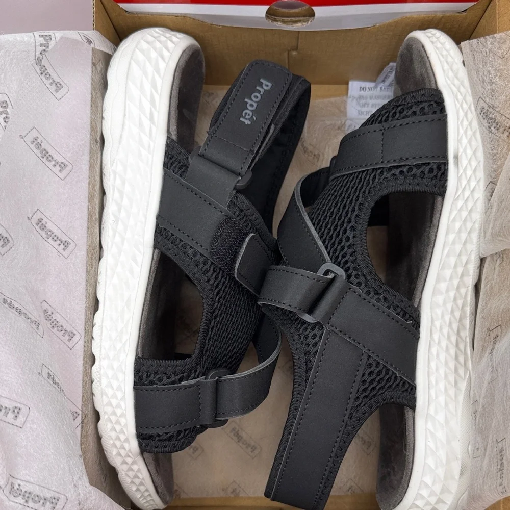 Propet Women's Black Mesh Sandals - Picture 10 of 10